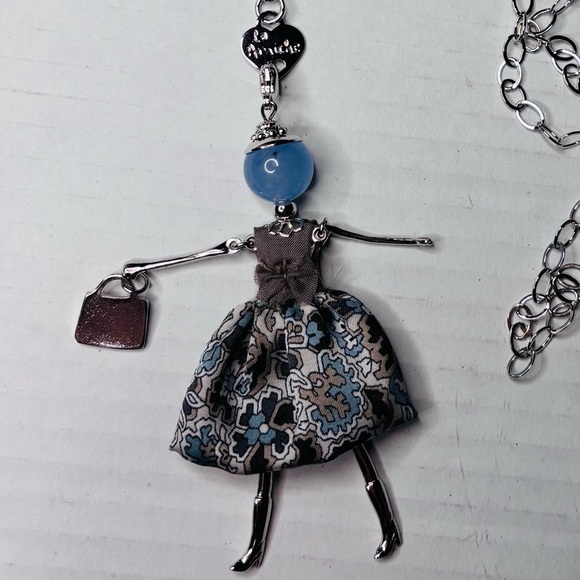 Le Amiche Jewelry - LE AMICHE Sky Blue Jade Doll Charm Necklace